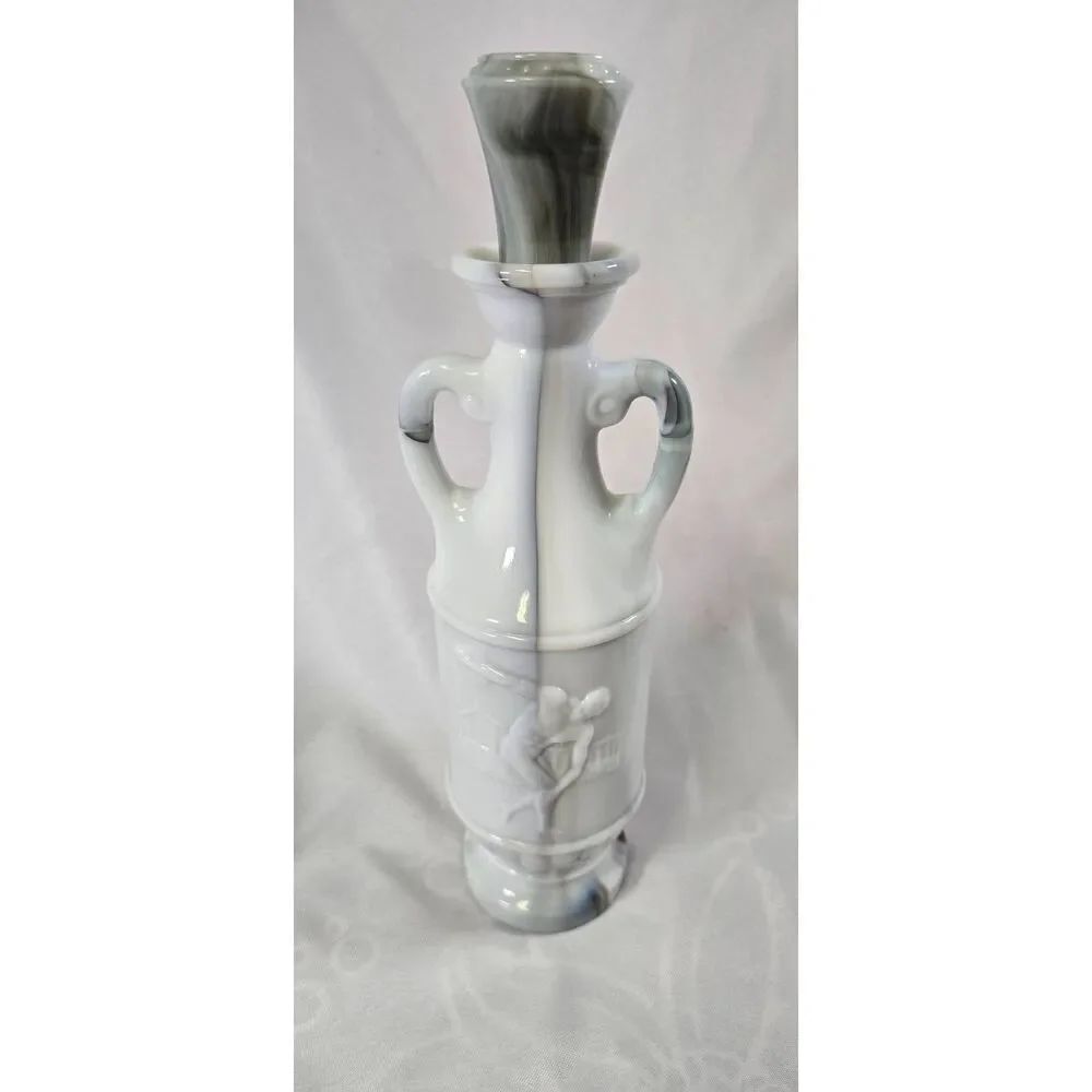 Vintage JIM BEAM liquor Decanter bottle White Marble GREEK Discus Thrower Empty